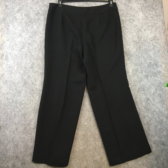 Talbots Dress Pants 18 High Rise Straight Wide Leg Solid Black Side Zip Career - Picture 14 of 15